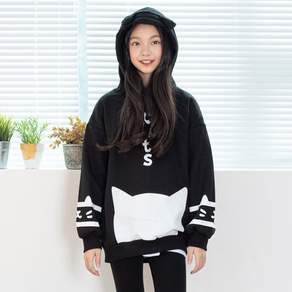 Jennie Kids 女童初中服裝套頭貓連帽衫