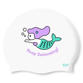 sd7成人矽膠泳帽游泳美人魚SGL-CA363, 1個, 白色