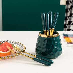 MEO 陶瓷餐具組, 綠色, 3p 叉子 + 3p 勺子 + 茶匙桶