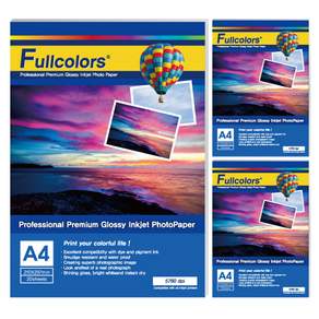 Fullcolors 全彩 噴墨亮面相片紙, A4, 60張
