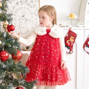 Marie & Mori 女孩 Perkara 聖誕連身裙