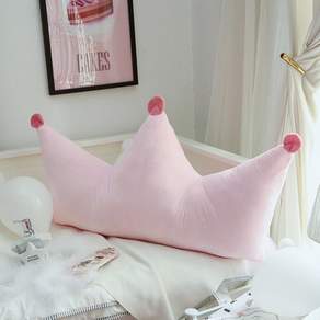 Sunheeshop 皇冠造型靠枕, 粉色的