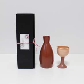 Moonsalt Pottery 獨特的單只酒瓶酒杯禮品套組印度紅, 1套, 酒瓶+酒杯