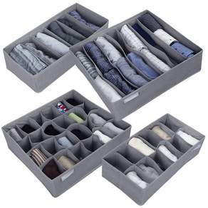CASAMARU 內衣收納盒組, 灰色, 1組