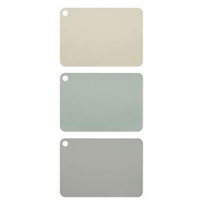 Glasslock Baby系列 TPU材質砧板 3入, 奶油米色+淺綠色+灰色 22 x 31.3cm, 1組