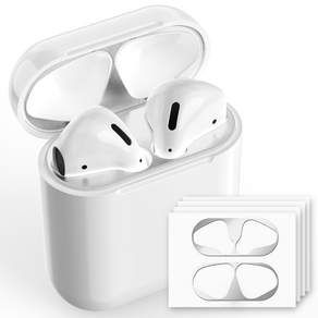 GOOSPERY AirPods金屬防塵貼(4入), AirPods 1/2, 銀色