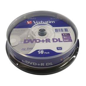 Verbatim DVD+R DL 8.5GB 8X 空白光盤蛋糕 10p, 單品