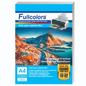 Fullcolors 全彩 雷射專用雙面列印亮面相片紙, A4, 50張