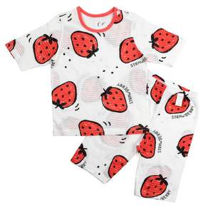 Maykids 孩童草莓印花7分袖T恤+7分褲套裝