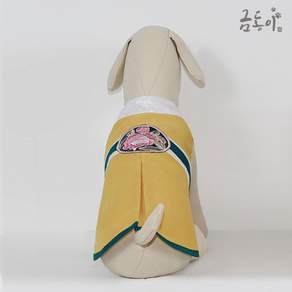 geumdongi hanbok Geumdongi Pet GM007黃色圓形花貼小狗貓寵物狗韓服, GM007 黃色圓形印花