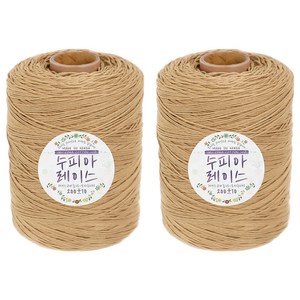 털실나라 수피아 레이스 미니콘 대용량 코튼 코마면사 뜨개실 200g, 239 크림베이지, 2개