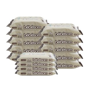 베베솜 순면100 유아 건티슈 휴대용 10p x 4팩 + 20p x 10팩 세트, 1세트