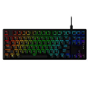 하이퍼엑스 알로이 오리진 코어 PBT RGB 유선 텐키리스 게이밍 키보드, 블랙, AG003, 아쿠아축