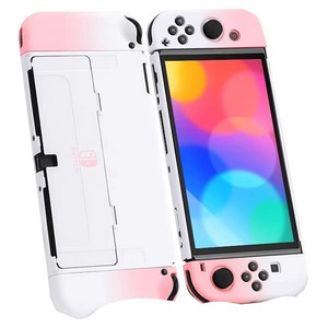 호후 닌텐도 스위치 OLED 파스텔 슬림 하드 풀커버 케이스 커버, 파스텔핑크, 1개, SwitchAa