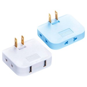라이프업 트레블링 110V 220V 변환 2500W 멀티어댑터 3구 USB형 랜덤발송 + 일반형 랜덤발송 세트, 1개