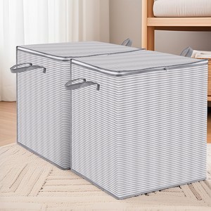 코멧 대용량 패브릭 이불 의류 정리함 140L, 그레이, 2개