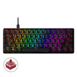 하이퍼엑스 Alloy Origins 60 유선 텐키리스 키보드, RGB 블랙, AG001(HKBO1S-RB-US/G), 적축