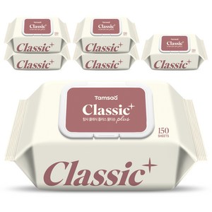 탐사 클래식 플러스 물티슈, 6팩, 150매, 40g