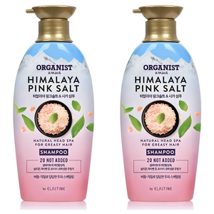 오가니스트 엘라스틴 히말라야 핑크솔트 스케일링 두피샴푸, 500ml, 2개