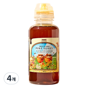정원담 프리미엄 자연 야생화 순수 벌 꿀, 4개, 500g