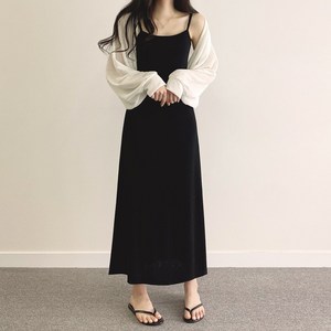 위드후이린 여성용 줄라이 볼레로 가디건 + 원피스 세트