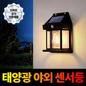 브퍼트 태양광 충전식 무선 센서등 조명, 1개
