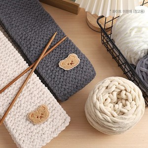 메종모드 목도리 뜨기 DIY 뜨개질 세트 태교 초보용 입문용 패키지 목도리 뜨개질 키트(영상 QR 첨부), 그레이, 1세트
