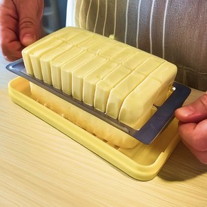 마이채채 뚜껑이 있는 스테인리스 버터소분 스틱버터 버터커팅기, 1개