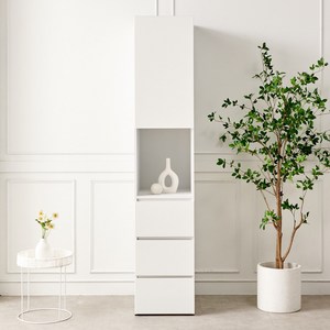 일송가구 LPM 300 400 500 바바 서랍형 키큰 틈새장 주방 다용도 수납장, 속깊은(깊이570mm), 바바 3단 서랍 300_화이트