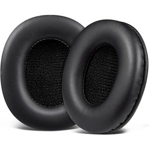 SOULWIT 교체용 이어패드-호환 모델 소니 Sony MDR-7506 MDR-V6 MDR-V7 MDR-CD900ST 모니터 헤드폰 - 부드러운 고밀도 폼 쿠션 1쌍, Protein Leather, Black, 1개