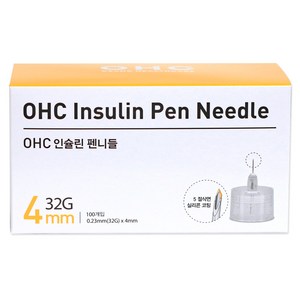 OHC 인슐린 펜니들 32G 4mm, 2개, 100개입