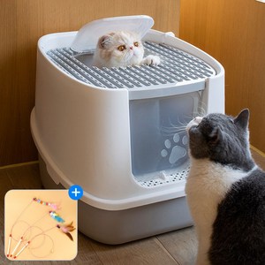 미스터킴 고양이 화장실 사막화방지 후드형 항균필터 모래삽 포함, 1개
