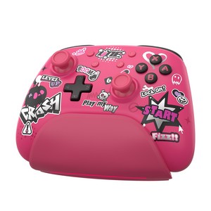 이이네 핑크 레오파드&스웨그 컨트롤러 도크 세트 게임패드 NFC 아미보 지원 터보&매크로 설정 Switch/PC/Phone 호한 조이스틱, 2세트, 핑크 스웨그, L1020