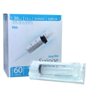 정림의료기산업 일회용 세정용 주사기 60ml, 20개
