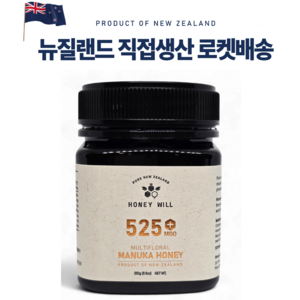 허니윌 마누카꿀 MGO525 UMF15+동일수치 뉴질랜드 프리미엄 마누카 허니, 250g, 1개