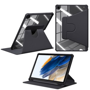 DANYCASE 아크릴 회전 가능 태블릿 커버 삼성 갤럭시 탭 케이스, 블랙, 1개