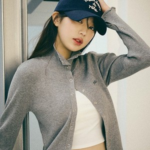 로라로라 여성용 HIGH NECK FRILL KNIT CARDIGAN