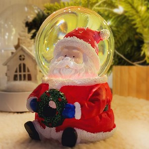 미니 인테리어 선반 소품 크리스마스 장식품 건전지형 LED 스노우볼, 건전지형 LED 스노우볼 산타(L), 1개