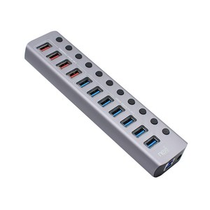 USB3.0 허브 멀티 11포트 확장 유전원 분배기 PC 컴퓨터 노트북 고속충전 USB메모리 키보드 마우스 연결, 1개