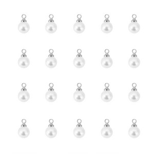 서밋 진주 단추 20개 (6mm / 8mm / 10// / 12mm), 1개, 실버 8mm