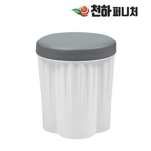 수납의자 풋스툴 수납화장대스툴의자 간이의자 수납스툴식당의자바퀴식당의자 깡통의자 인테리어의자, 일반형 바디(화이트)/쿠션(그레이)
