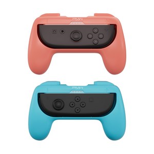 이이네 Switch 1&2용 컨트롤러 그립 닌텐도 스위치 조이콘 그립 플레이 핸드 그립 세트 닌텐도 스위치&닌텐도 스위치2 호환, 1세트, 오렌지&블루, L1144
