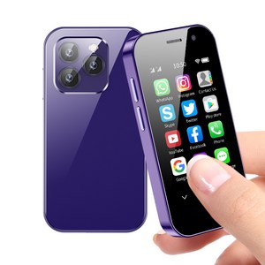 SOYES XS14 Pro 2GB RAM 16GB ROM 슈퍼 미니 스마트폰 4G LTE 3.0인치 화면 Android 9.0 옥타코어 프로세서 귀여운 소형 핸드폰 선물, Purple