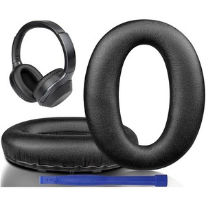SOULWIT 교체용 이어패드-호환 모델 Sony 소니 WH-1000XM2 MDR-1000X 헤드폰 - 고밀도 폼 소음 차단 1쌍, Protein Leather, Black, 1개