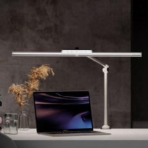 디트렌드 루미나 LED 와이드 스탠드 조명 책상 공부 스탠드 사무용 스탠드 독서등 시력보호, 새틴실버, 기본형-클램프타입