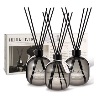 허브앤리빙 프리미엄 대용량 디퓨저 선물세트, 3개, 520ml, 아쿠아키스