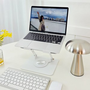 인트홈 360도 회전 높이 조절 노트북 거치대 맥북 받침대 태블릿 스탠드, 화이트, 1개