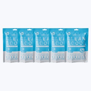 LABISCO 클린앤쿨 샤워티슈 (상쾌한바다향 x 5개입) 물없이 샤워하는 간편 목욕티슈 / 여행 캠핑 운동 골프 병원 간병 사용 추천, 5개