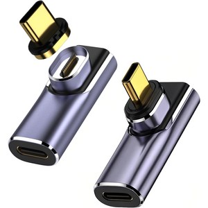 xuanli USB4 C타입 마그네틱 젠더 - PD 140W 고속 충전 | 40Gbps 데이터 전송 | 8K 60Hz 출력 | USBC 자석 케이블 어댑터 | 빠른 연결, L-모양, 2개
