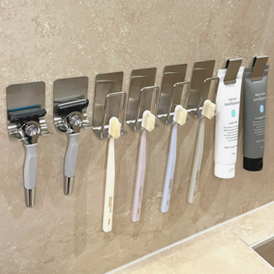 헤인느 304 올 스텐 칫솔걸이 무타공 칫솔꽂이 세트, 1개, 4인용